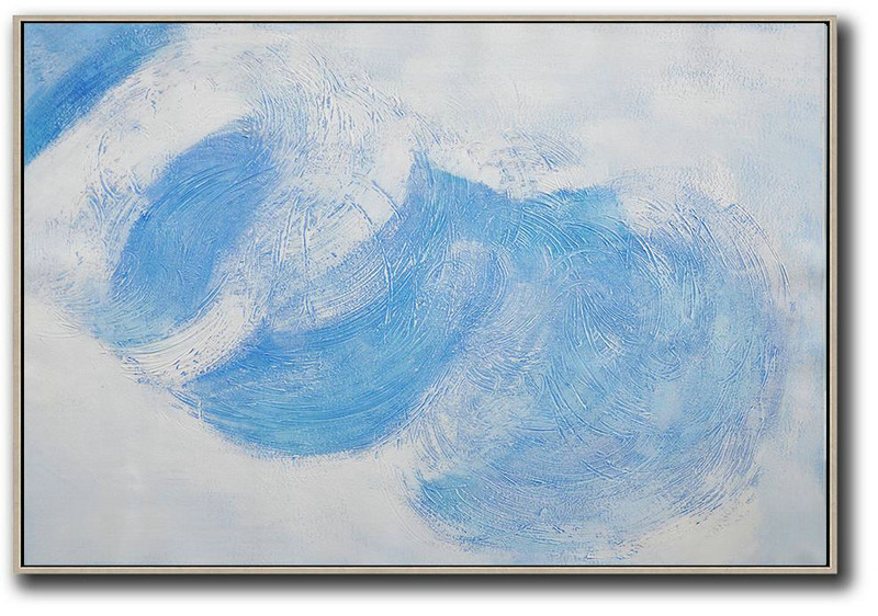 Extra Large Canvas Art,Oversized Horizontal Contemporary Art,Custom Canvas Wall Art,White,Grey,Blue.etc